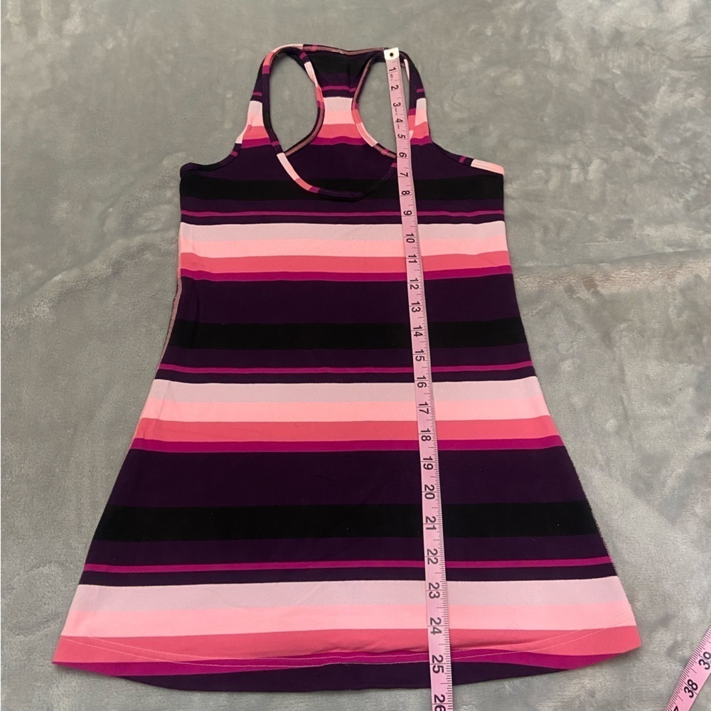 Lululemon Cool Racerback Assorted Stripe Bleached Coral Tank Top 21961 - Picture 10 of 12